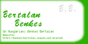 bertalan benkes business card